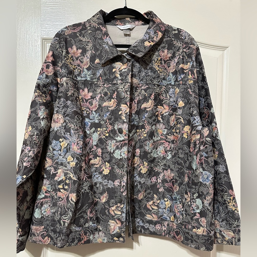 Pastel Floral Print Jacket by CJ Banks nwt in size 2x.